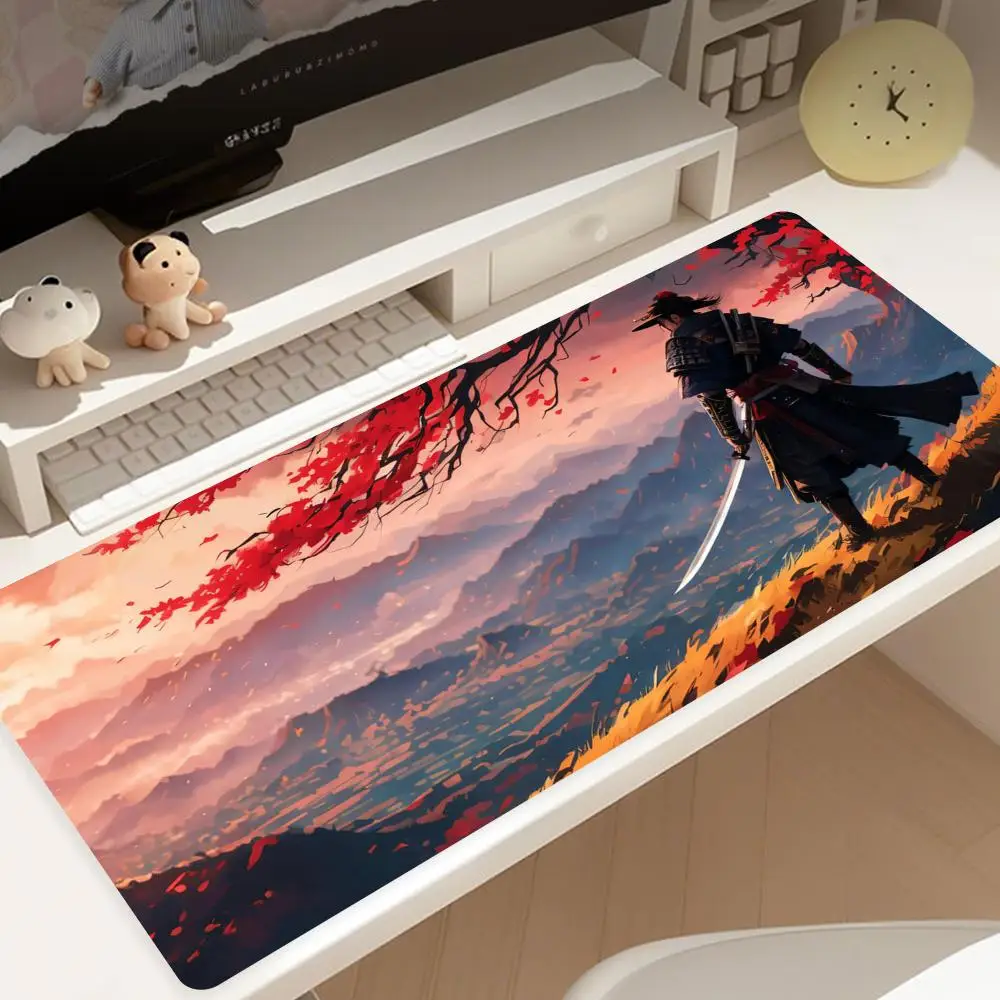 

Samurai Warrior Mouse Pad Gamer Computer Accessories Keyboard Table Mat Large Company Gaming Laptop Desk Accessory Pc HYBXXC