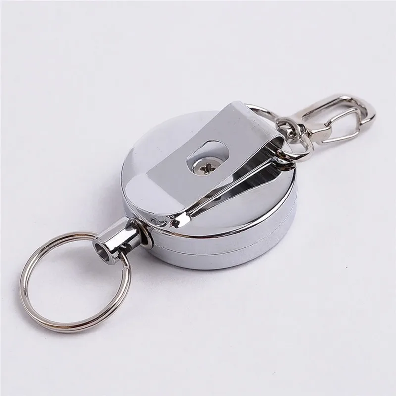 Imagem -04 - Extrator de Corda de Fio ao ar Livre Anti-lost e Roubo Keychain Crachá Reel Easy-pull Buckle Retrátil Todo em Metal 4cm 1pc