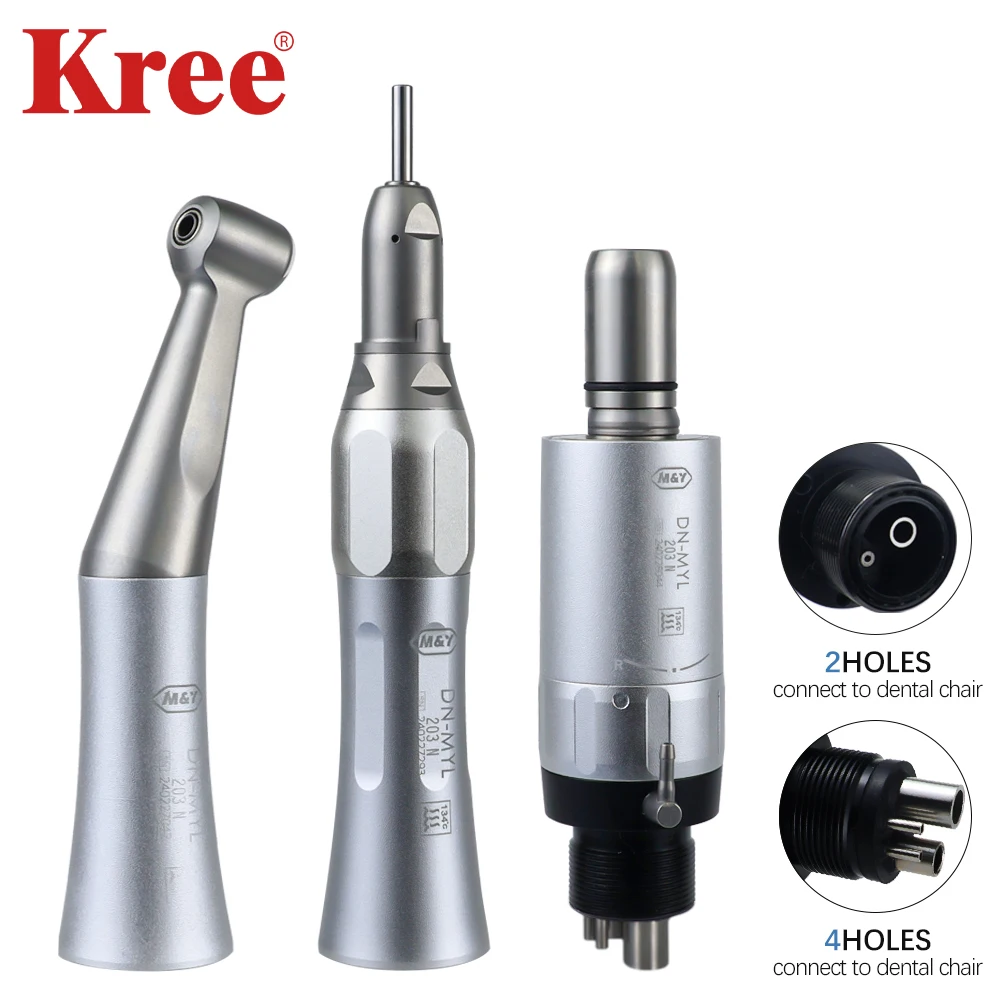 Dental Low Speed Handpiece Teeth Polishing Tool 2/4Holes Air Motor Kits Contra Angle Straight Handpiece Dentists Equipment
