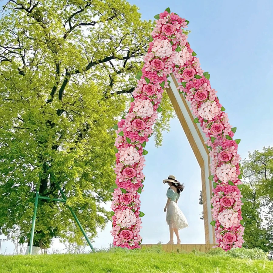 

1Pc Artificial Rose Row Wedding Stage Decoration Background Wall Arch Decoration Simulated Silk Fake Flower Table Center Flower