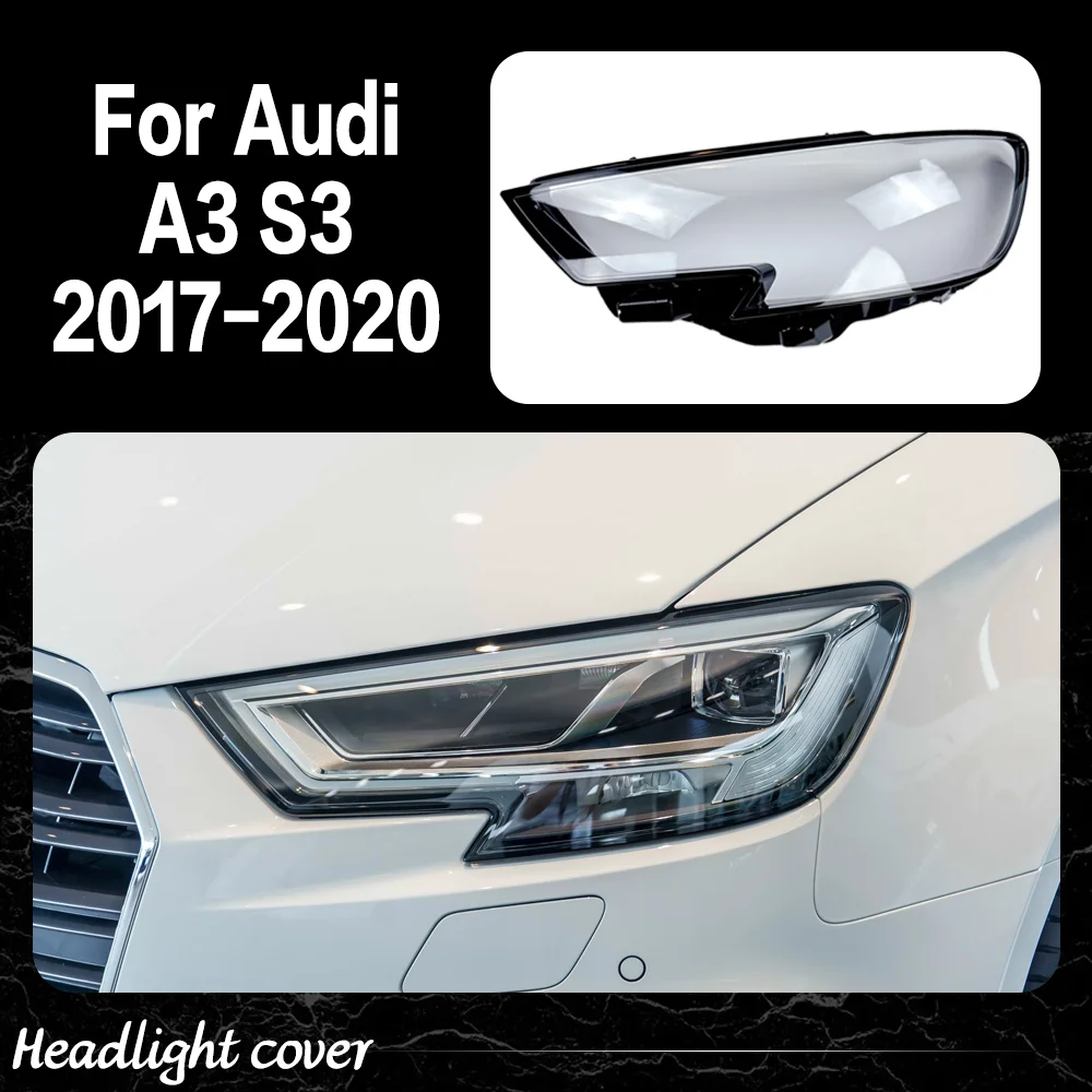 

Headlight Cover Shell For Audi A3 S3 2017 2018 2019 2020 Transparent Headlamp Lens Plexiglass Replace Original Lampshade Housing