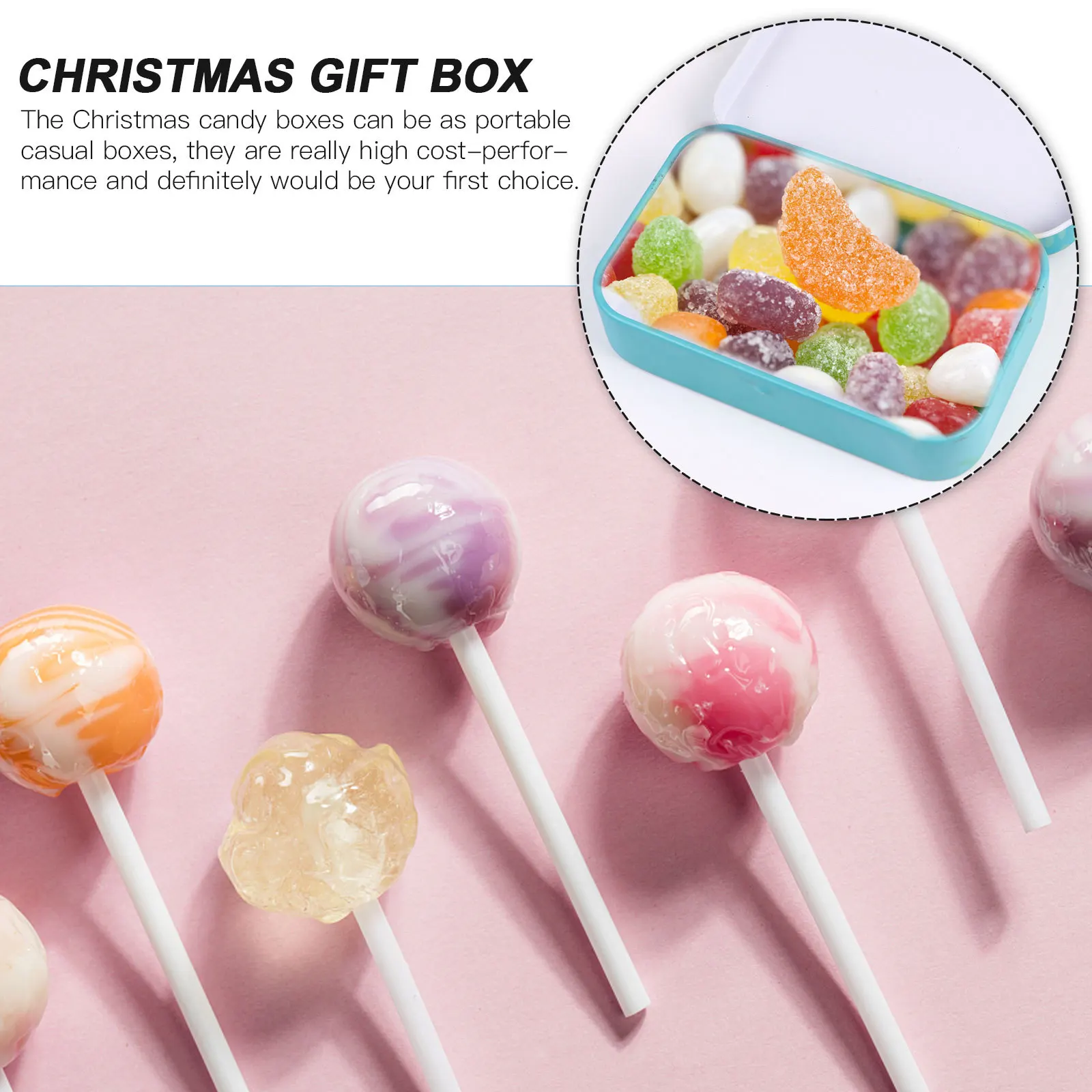 

3Pcs Christmas Candy Boxes Tinplate Durable Gift Box Reusable Candy Storage Box Party Favor Holiday Decoration