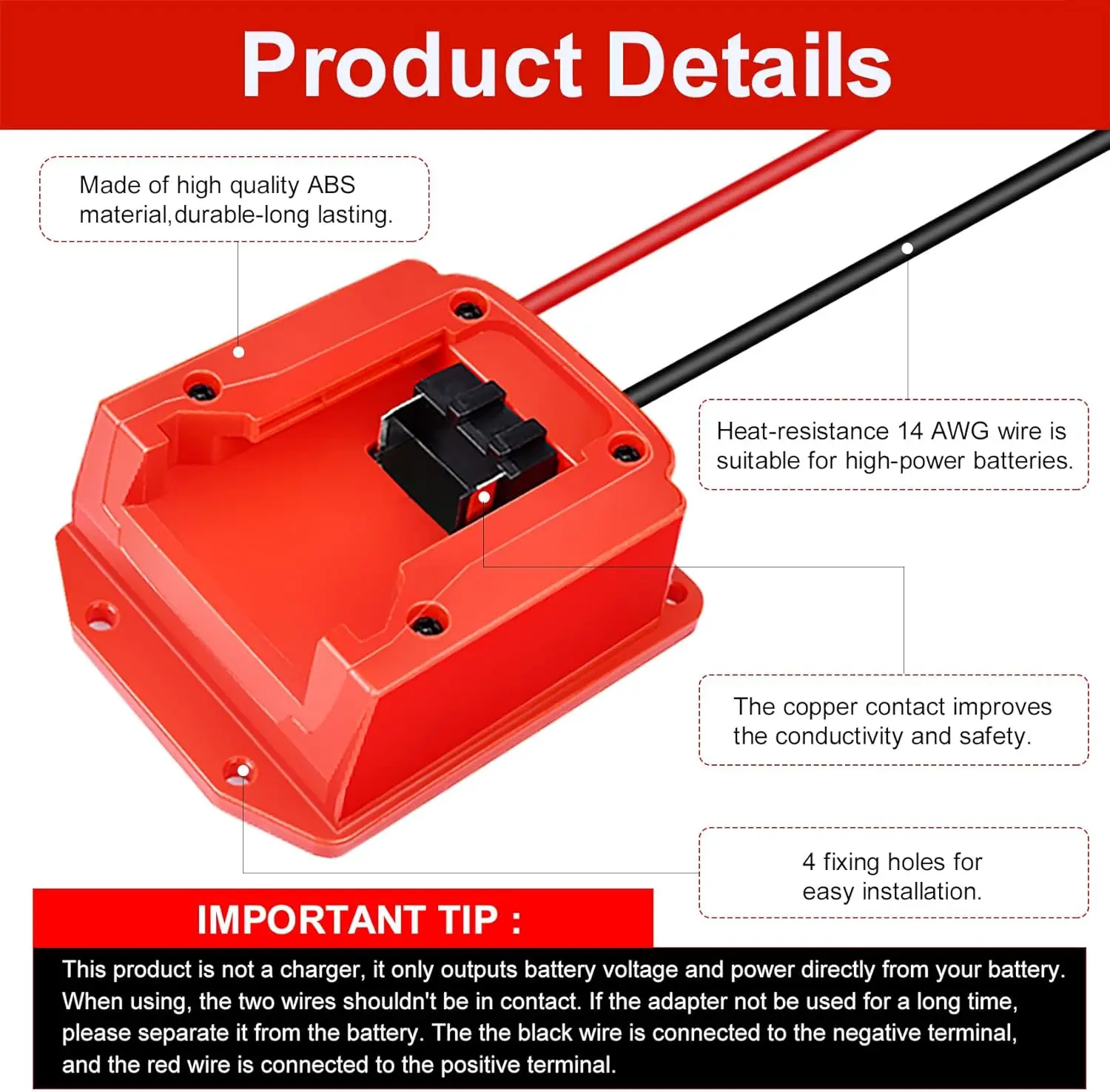 Imagem -04 - Adaptador de Bateria para Milwaukee Adaptador Power Wheel 14 Awg Fio Conector Faça Você Mesmo rc Brinquedos Robótica 18v