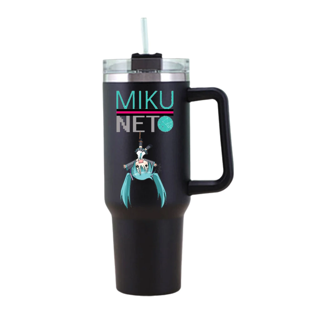 Anime Figure Hatsune Miku Cold Drink Bingba Water Thermos Cup Large Capacity Stainless Steel Fufu Coffee 40oz Car Bottle 1200ML