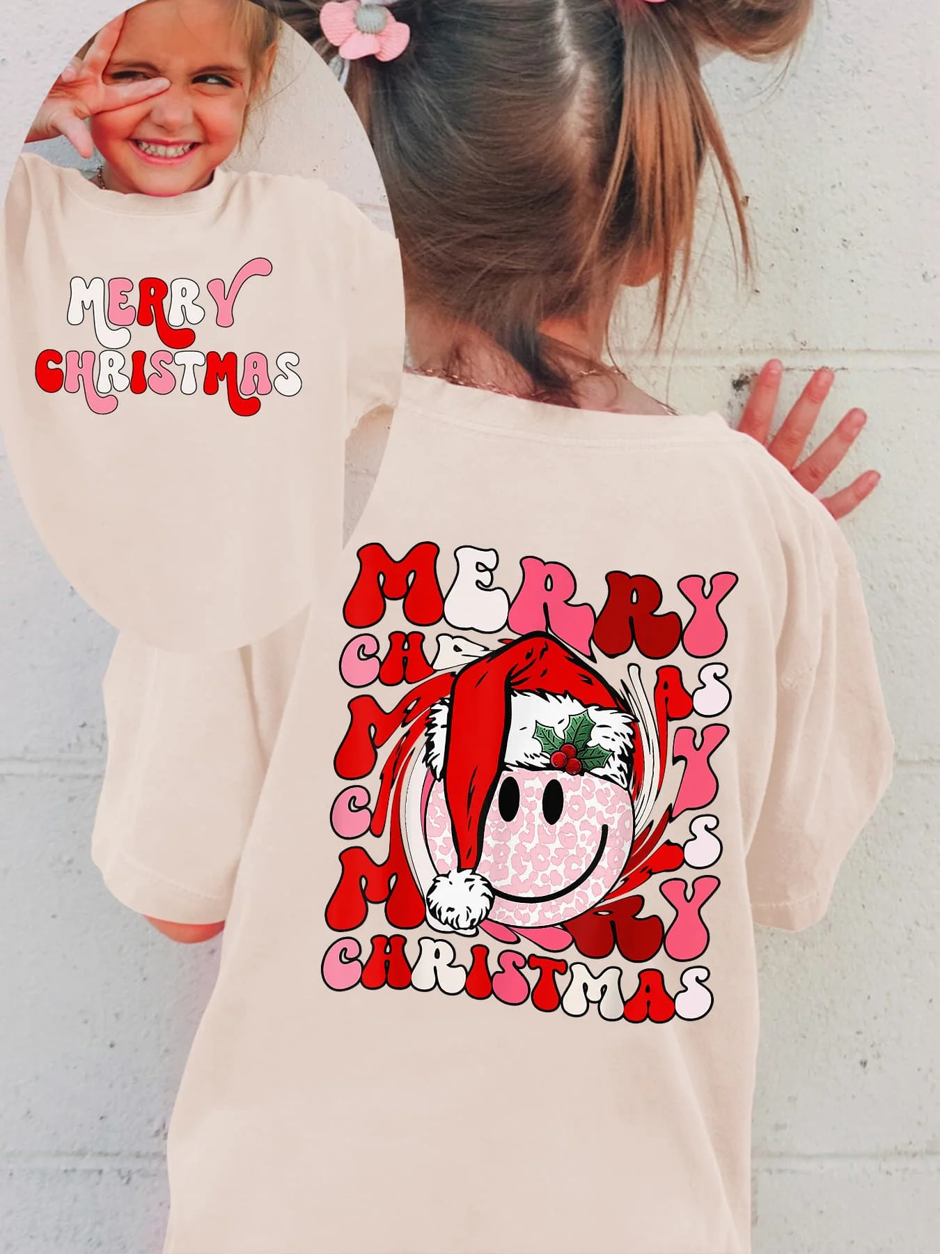 تي شيرت عيد الميلاد للفتيات، ملابس عيد ميلاد سعيد للأطفال، تي شيرت قطني للعطلات، ملابس أطفال احتفالية، ملابس حفلات عيد الميلاد للفتيات #4