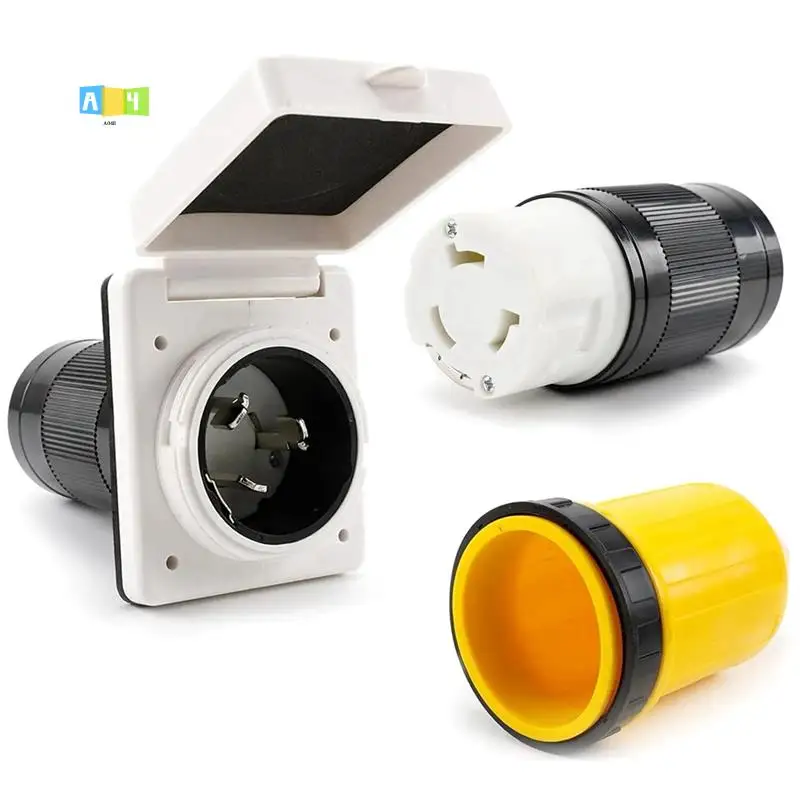 

A04E-30 Amp RV Power Inlet Receptacle, 30 Amp RV Power Cover Twist Locking Connector
