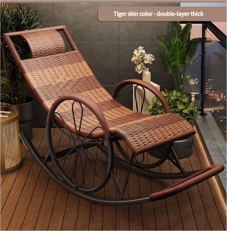 كرسي مريح للترفيه للمنزل الكبار المسنين أريكة استرخاء واحدة للفندق في الهواء الطلق أنيق الروطان الروك للغداء