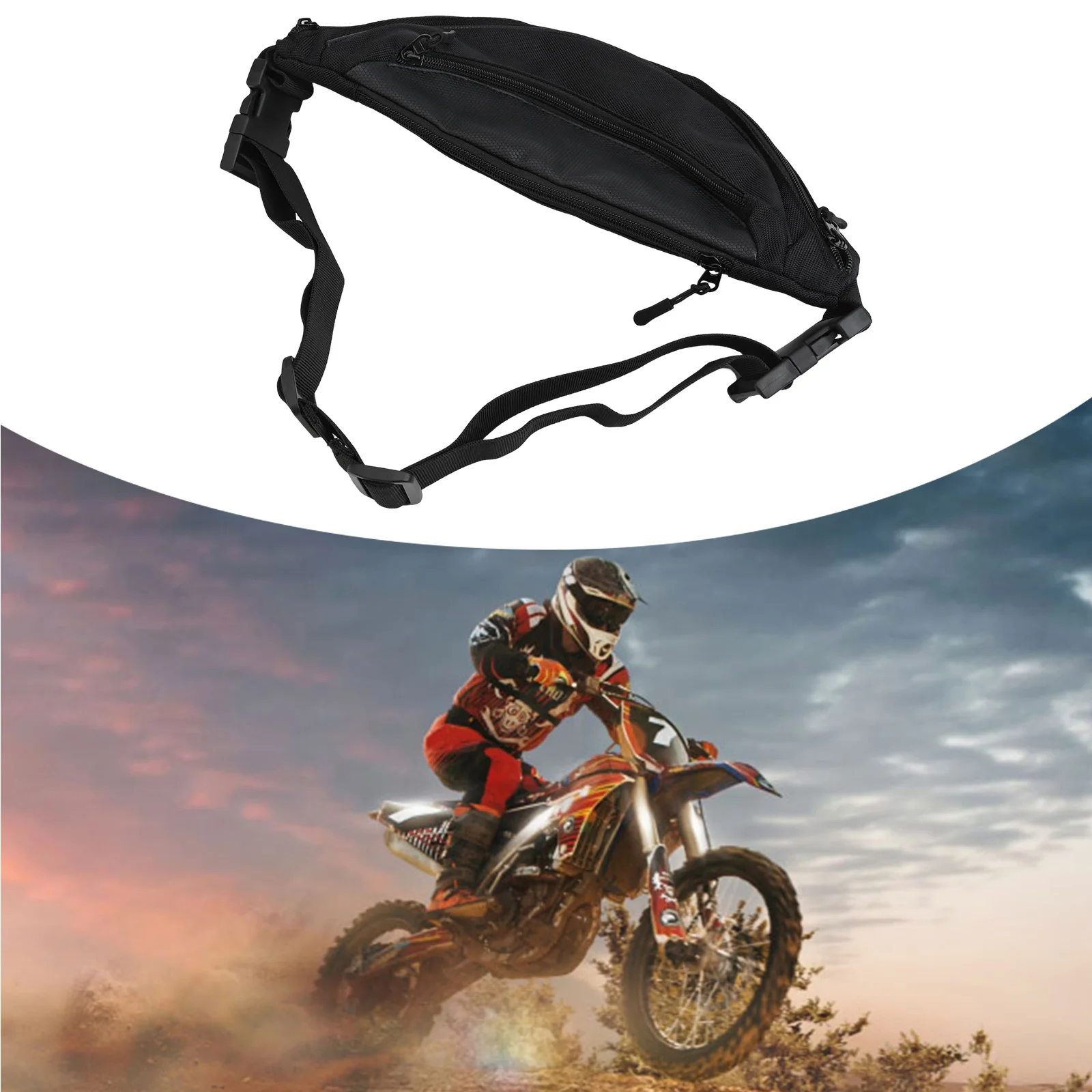 

Adjustable Waist Bag Motorcycle Waist Bag Direct Installation High Universality Fitment Black as Shown In The Picture