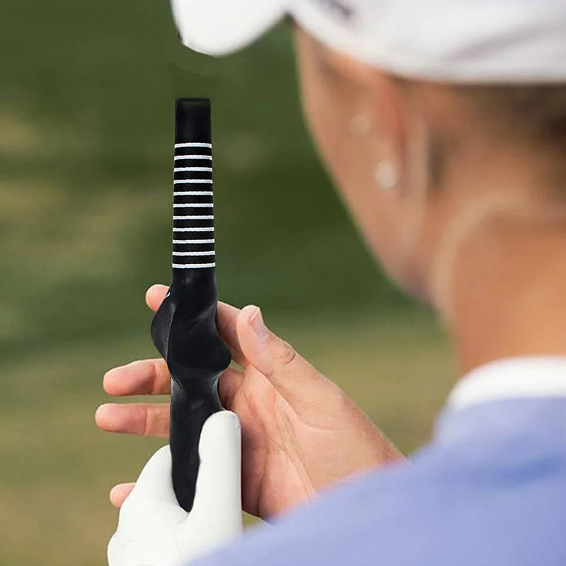 Empuñadura de entrenamiento de oscilación de Golf de goma portátil, herramienta de enseñanza estándar, posición correcta, Ayuda de práctica de