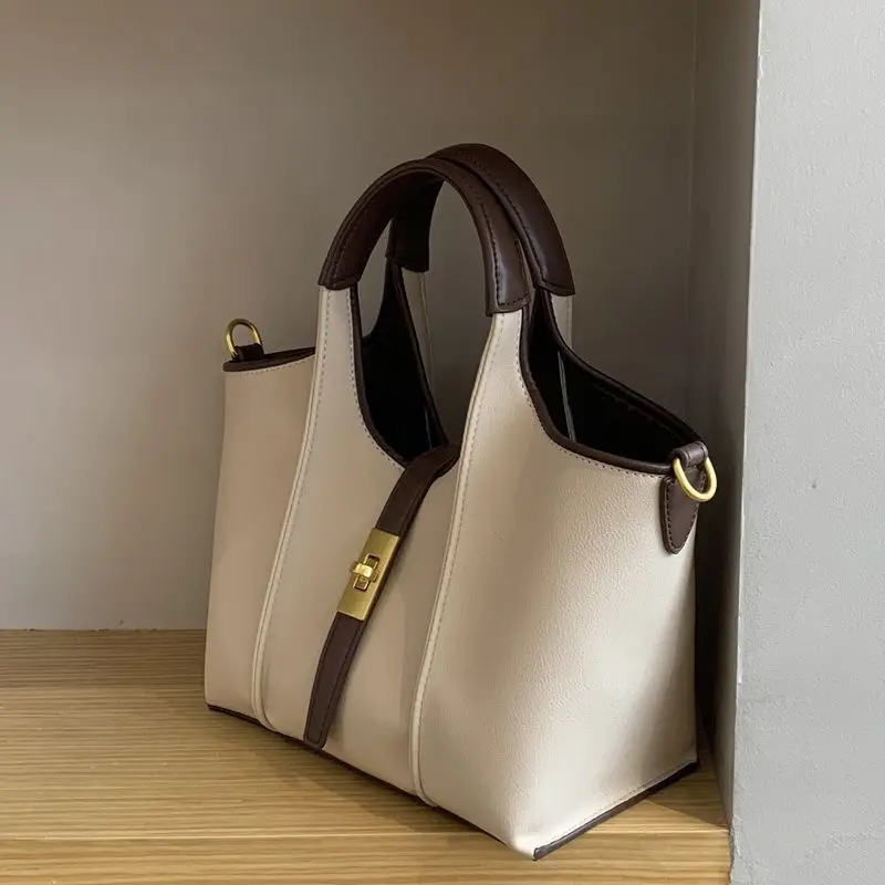 2024 Fashion Trend Vegetable Basket Women\'s Bag High-end Versatile Bucket Canvas Bag Western Style Hand-Ball Crossbody Tote Bag