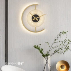 Modern LED Wall Lamp Clock Sconce for Bedroom Bedside Living Dining Room Aisle Porch Corridor Home Decor Lighting Fixture Luster