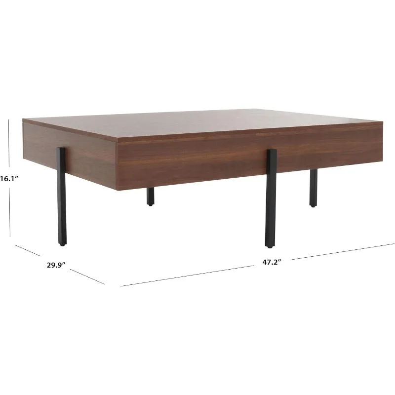 Home Collection COF9304 Table, Walnut/Black，Natural/Silver