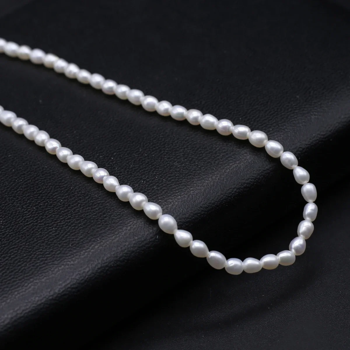 Natural Freshwater Pearl Beaded AAA3-3.5mm Elliptical shape Punch Loose Beads for Make Jewelry DIY Bracelet Necklace Accessories