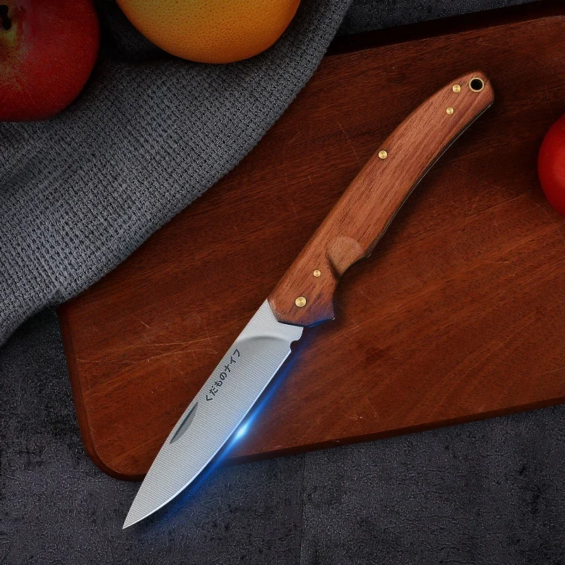 Selected multi-purpose folding fruit knife, stainless steel forging, home melon and fruit peeling knife, portable outdoor knife