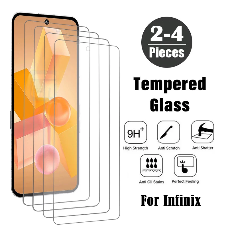 

2-4Piece Tempered Glass For Infinix Hot 40 Pro 50 50i 40i 30i 20i Screen Protector Film For Infinix Hot 30 Play NFC Zero 5G 2023