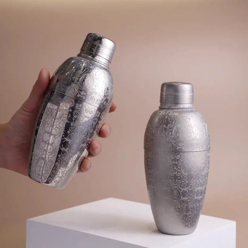 

450ml Carven Engraving Vintage Bar Shaker Stainless Steel Cocktail Boston Bar Shaker Barware