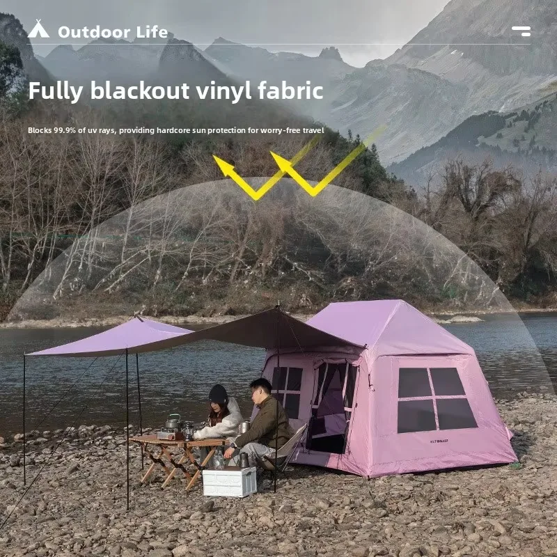 Inflatable Tent Outdoor Camping Overnight Heavy-Rain-Proof Thickened Double-Layer Four Seasons Ready