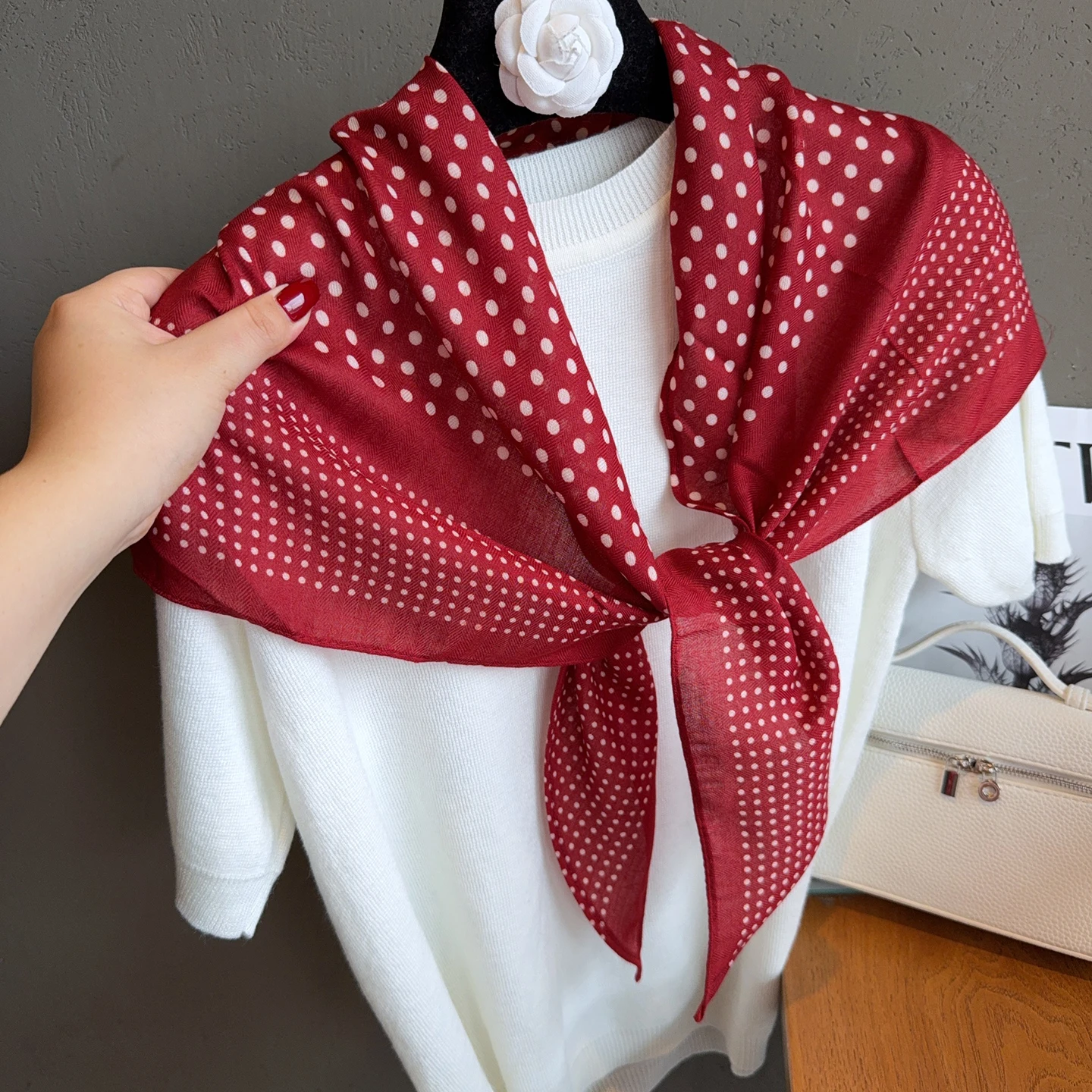 lenco-de-algodao-e-linho-vermelho-festivo-com-bolinhas-estilo-coreano-versatil-para-primavera-verao-protecao-solar-e-decoracao