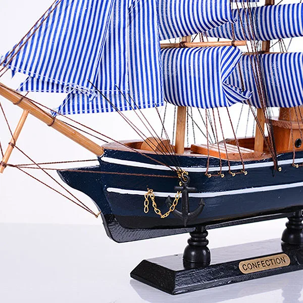 Wooden Sailing Ship Mediterranean  Decoration Handmade Carved Nautical Boat Model Gift Gift Sailing Ship Boat Model