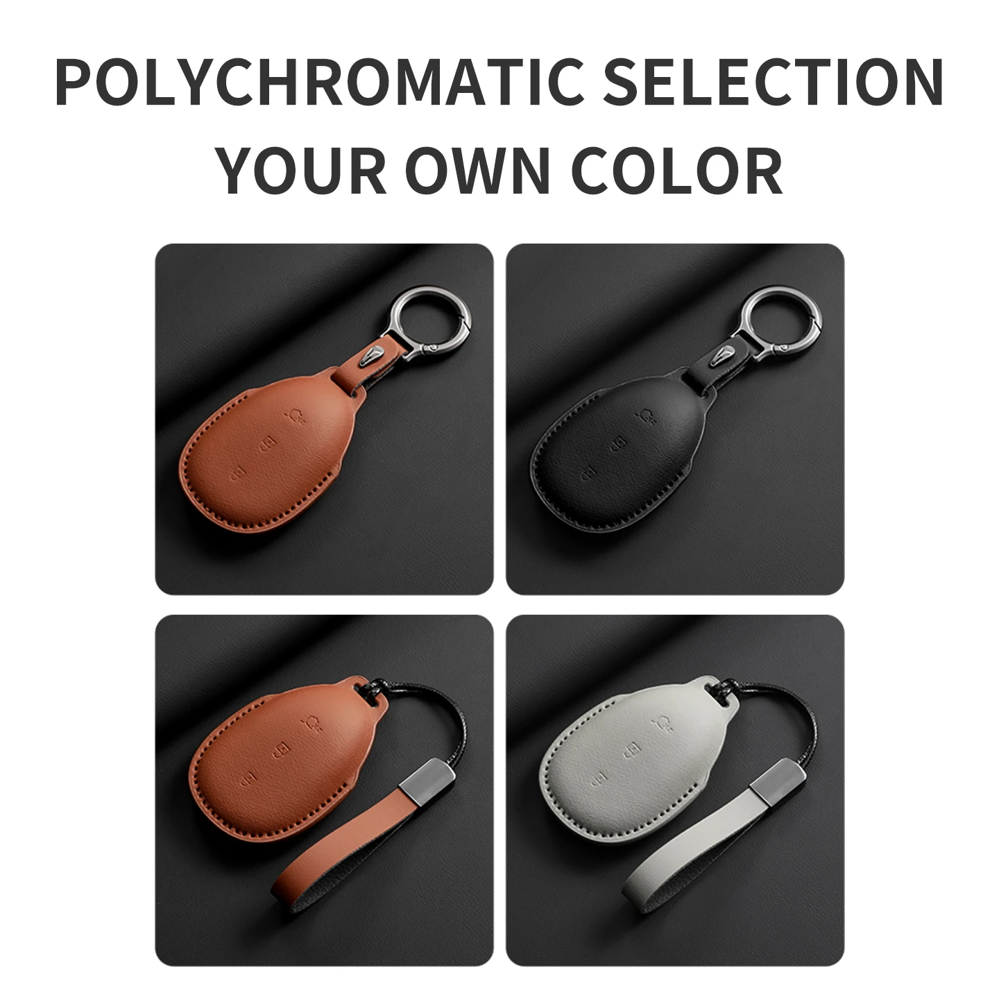 Leather Car Remote Key Case Cover Holder For CHANGAN QIYUAN NEVO A07 A05 Q07 Q05 A06 Q05 E07 CD701 Key Shell Fob Car Accessories - view 6