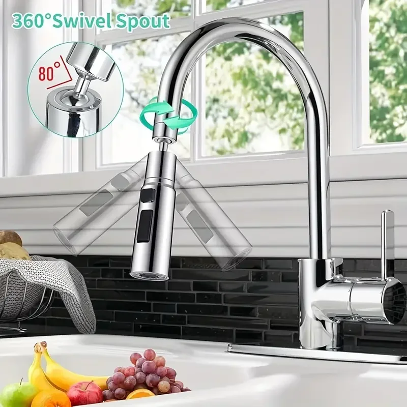 3 Modes Anti-Splash Shower Sprayer Kitchen Filter Faucet Extender Metal Alloy Head Water Saver Home Universal Faucet