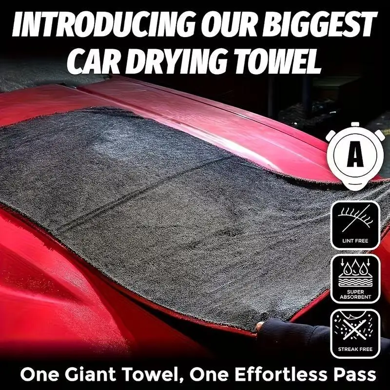 Microfiber Car Drying Towel Super Water Absorbent Lint Free 1Pc Cloth for Cars Trucks SUV Auto Detailing Washing