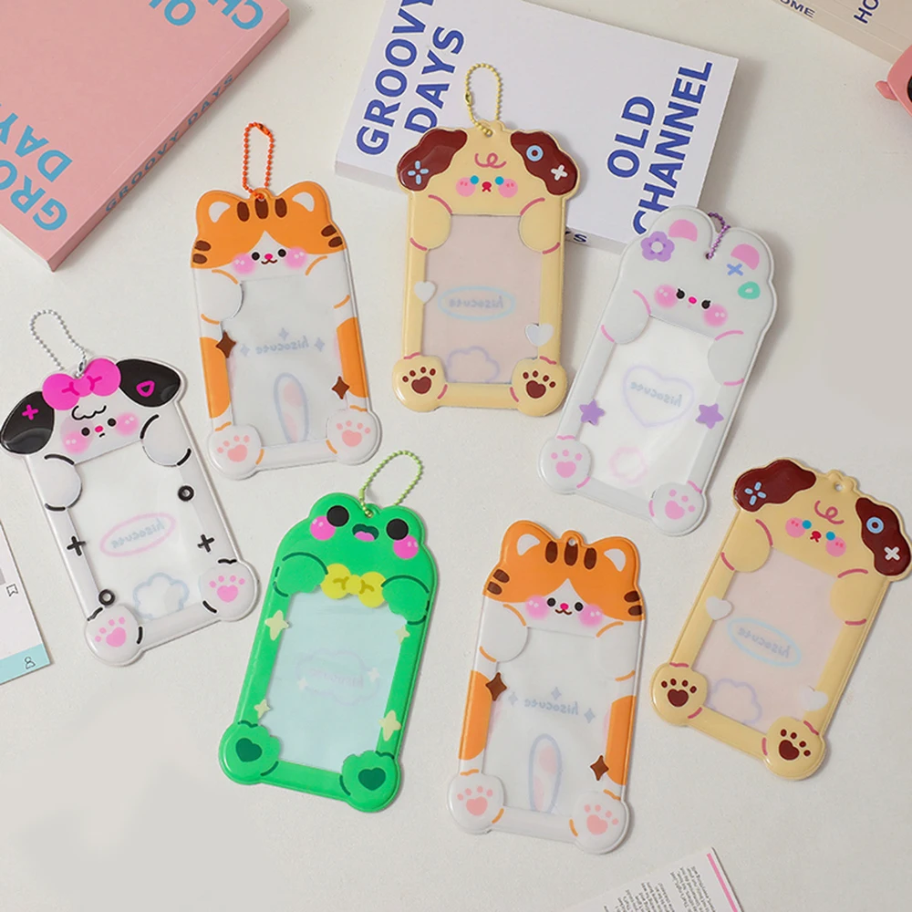 Cute Cartoon Photo Card Holder Idol Photo Protective Students Card Protectors Mini Photo Album Id Card Holders Subway Cards Bag