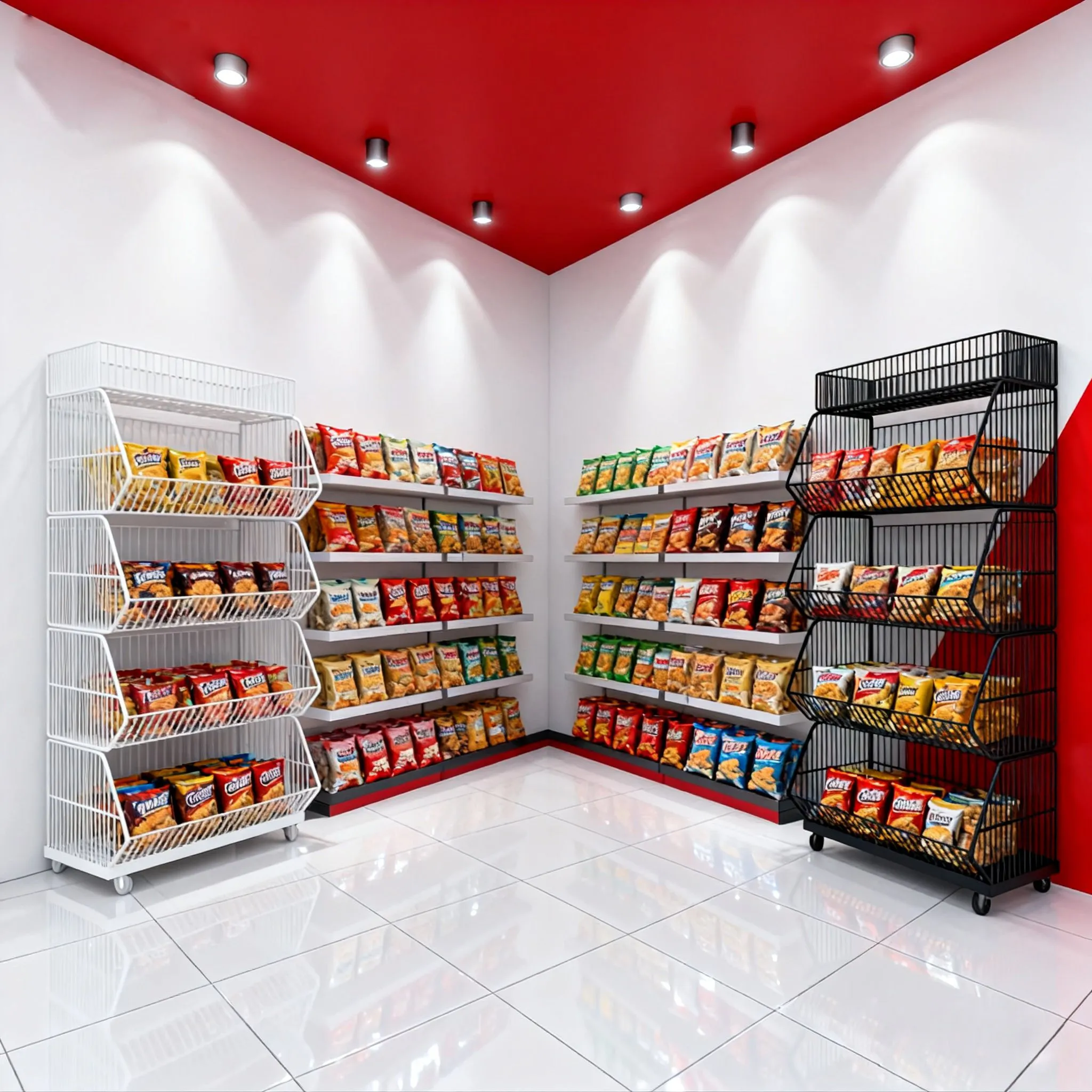 Convenience store shelves, snack shelves, multi-layer stacked cages, diagonal mouth baskets, supermarket pharmacydisplay baskets