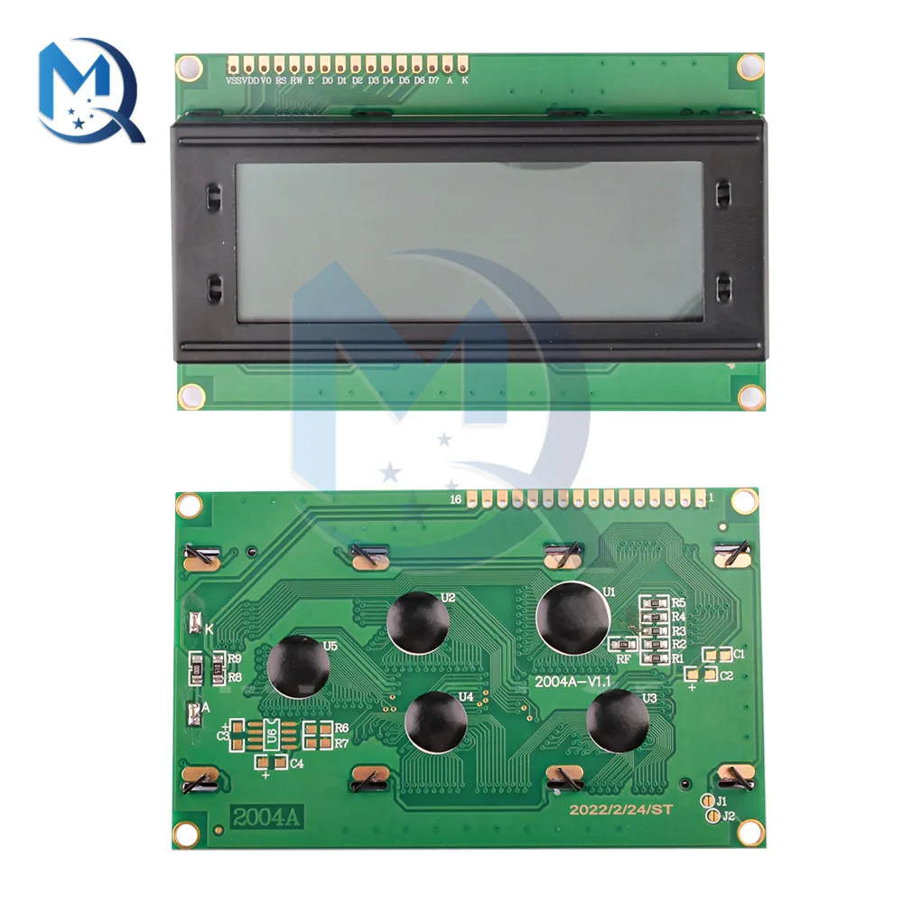 Imagem -06 - Módulo de Monitor Lcd para Arduino Tela de Retroiluminação Azul Led Azul Amarelo Caráter Verde Lcd2004 20x4 5v