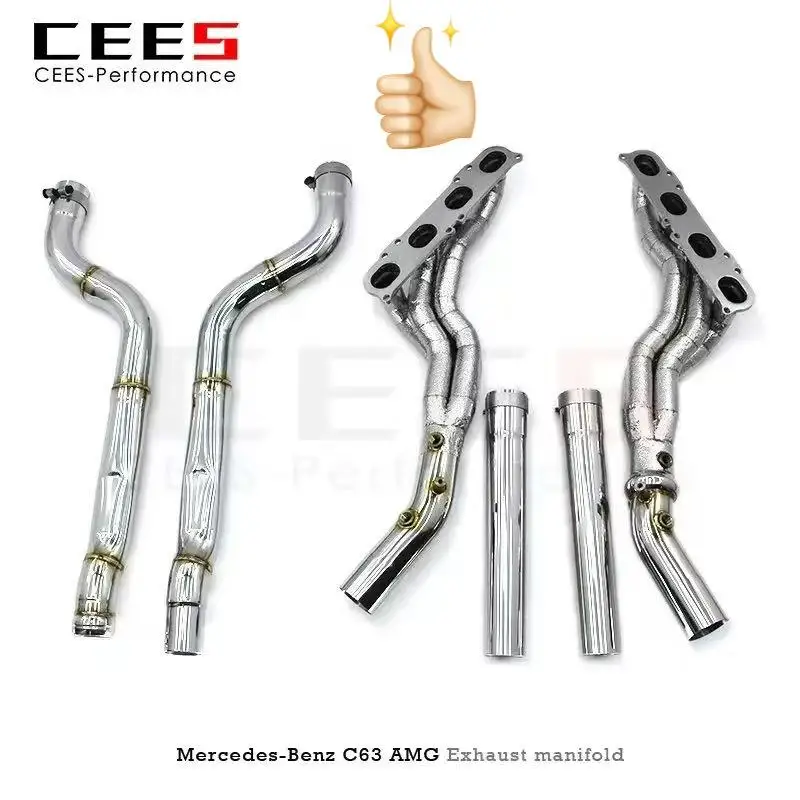 

Stainless Steel CEES Performance Exhaust Manifold & Catted Downpipe for Mercedes - Benz C63 AMG W204 6.2L (2012 - 2015)
