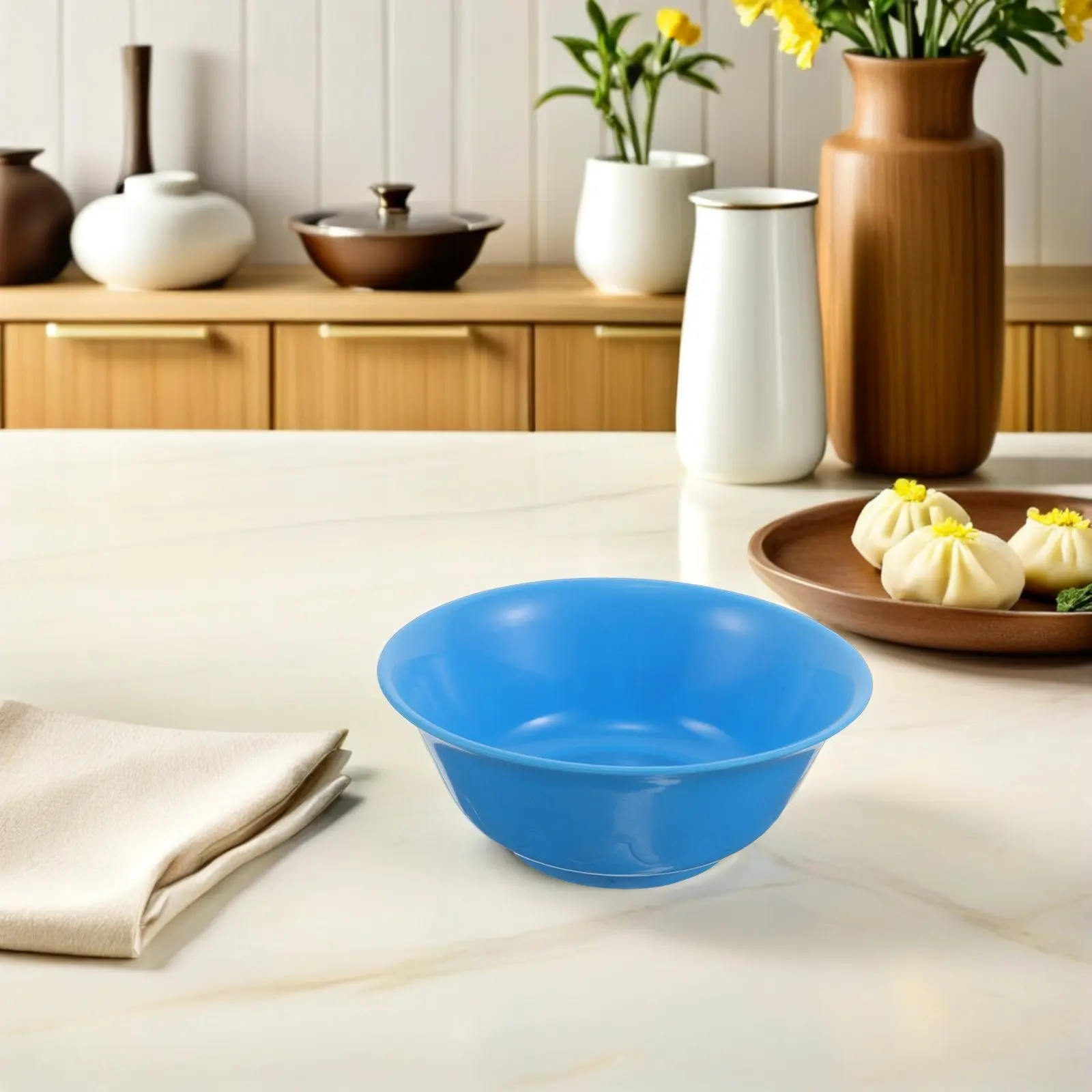 1Set Correctional Facility Plastic Dining Utensils Rounded Edge Tamper-Proof Bowl Spoon Secure Utensils for Detention Center
