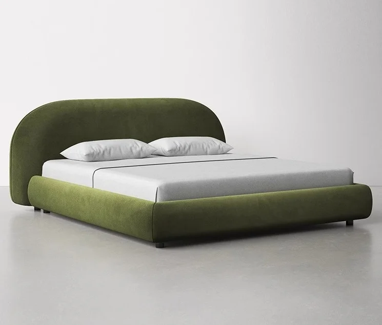 

Hot Selling Modern Upholstered Double Beds Luxury Soft Fabric Queen King Pine Wood Bed Frame Storage Bedroom Furniture Wholesale