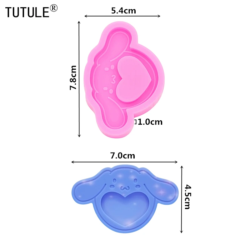 Shiny cartoon Shaking table Silicone Mold DIY for Resin and Polymer Clay keychain mold clay Fondant Food Grade Silicone Mould