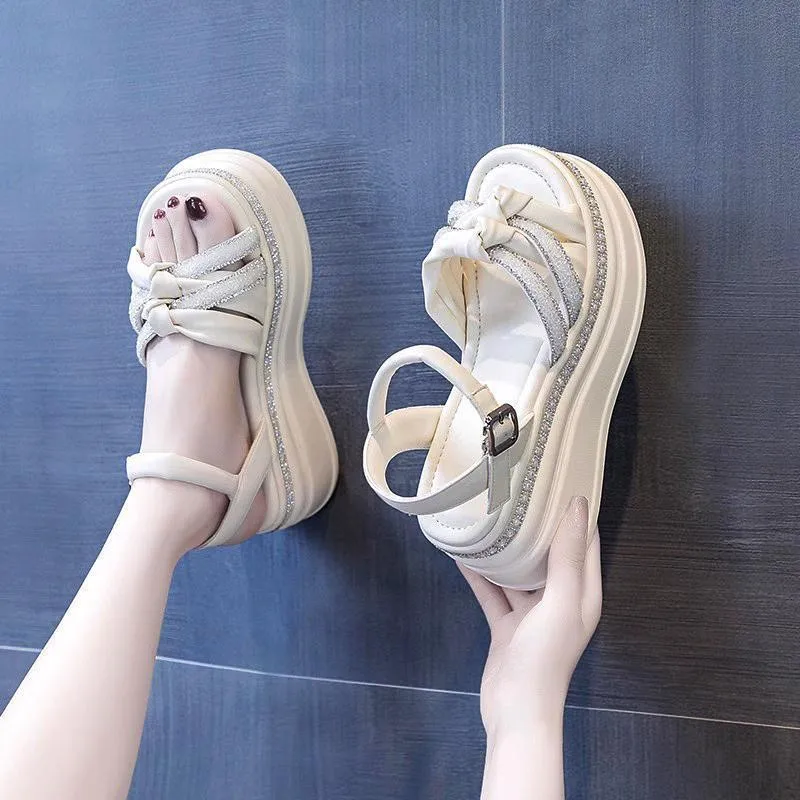 Fashion in the height increase with Roman sandals women's summer new explosive sponge wedge platform sandals C1414