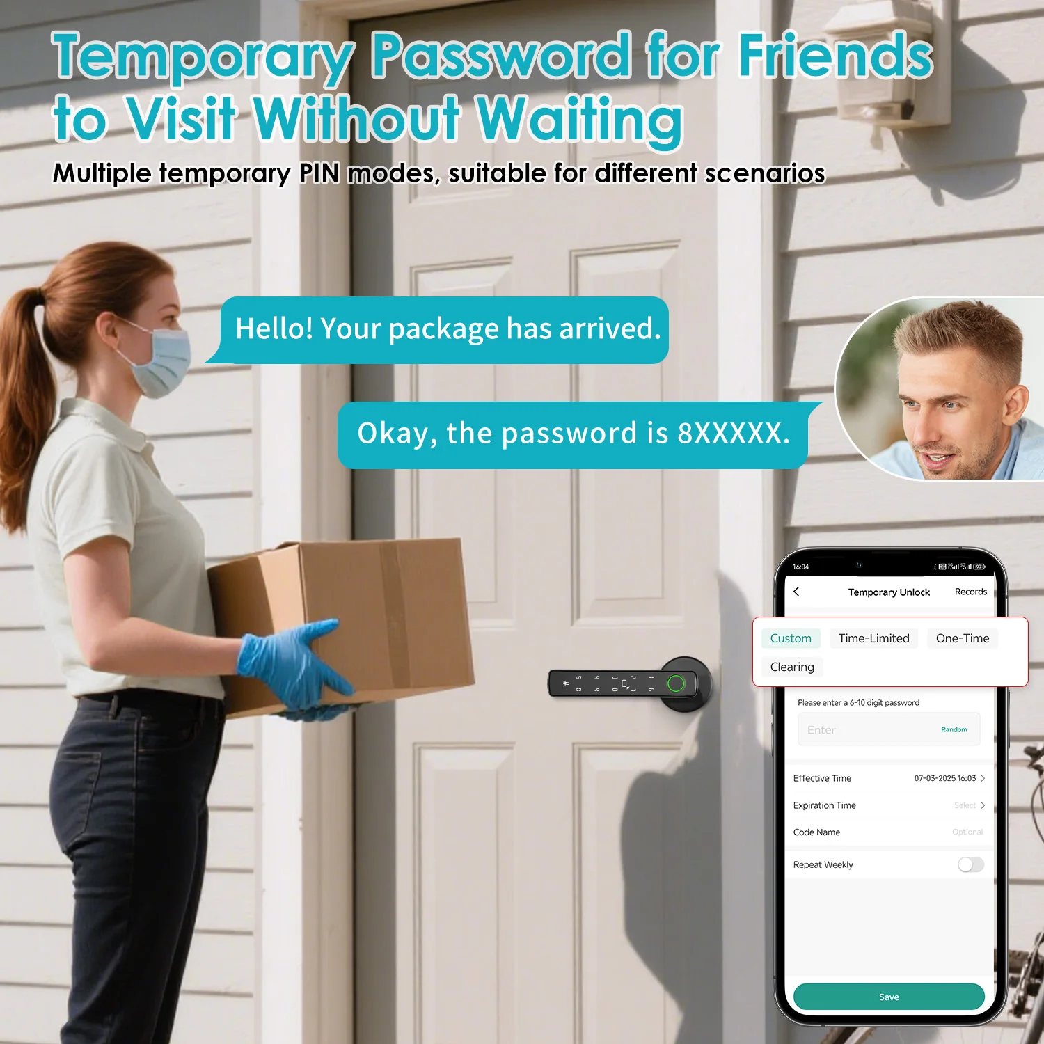 قفل مقبض الباب الإلكتروني، أجهزة تويا، التعرف على بصمات الأصابع، قفل الباب، تطبيق الحياة الذكية، نظام قفل الباب الذكي