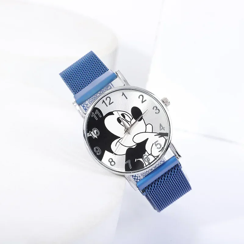 Disney-Montre habillée en acier inoxydable pour hommes et femmes, montre à quartz décontractée, cadeau de fête d'anniversaire, haute qualité, mode