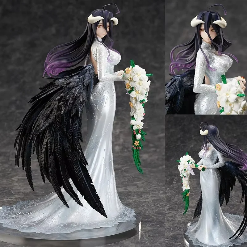 Jovem Senhor Overlord King of Bones Albedo Zhanzi Figura de ação de animação - Tema de vestido de casamento Brinquedo colecionável para fãs