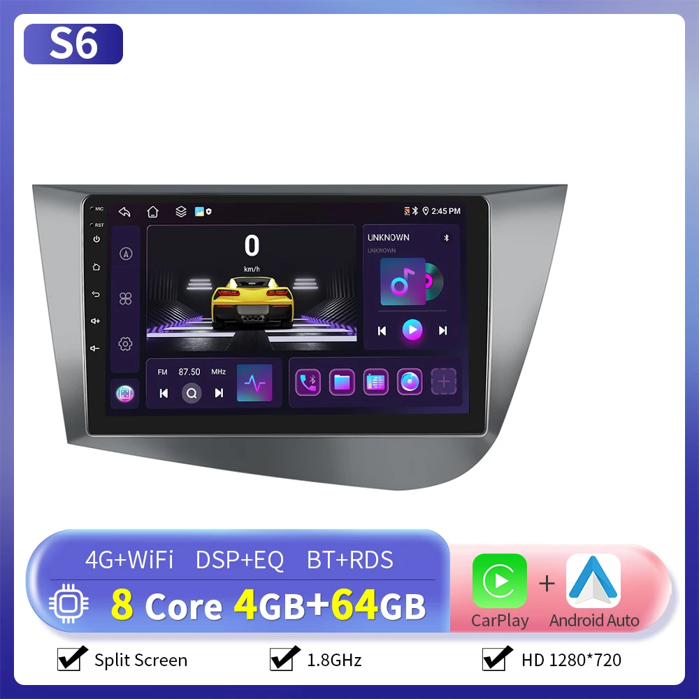 Camecho 6 + 128G Auto Radio Für SEAT LEON 2005-2012 (LHD) drahtlose CarPlay Android Auto Auto Intelligente Systeme 2 Din Autoradio GPS 10