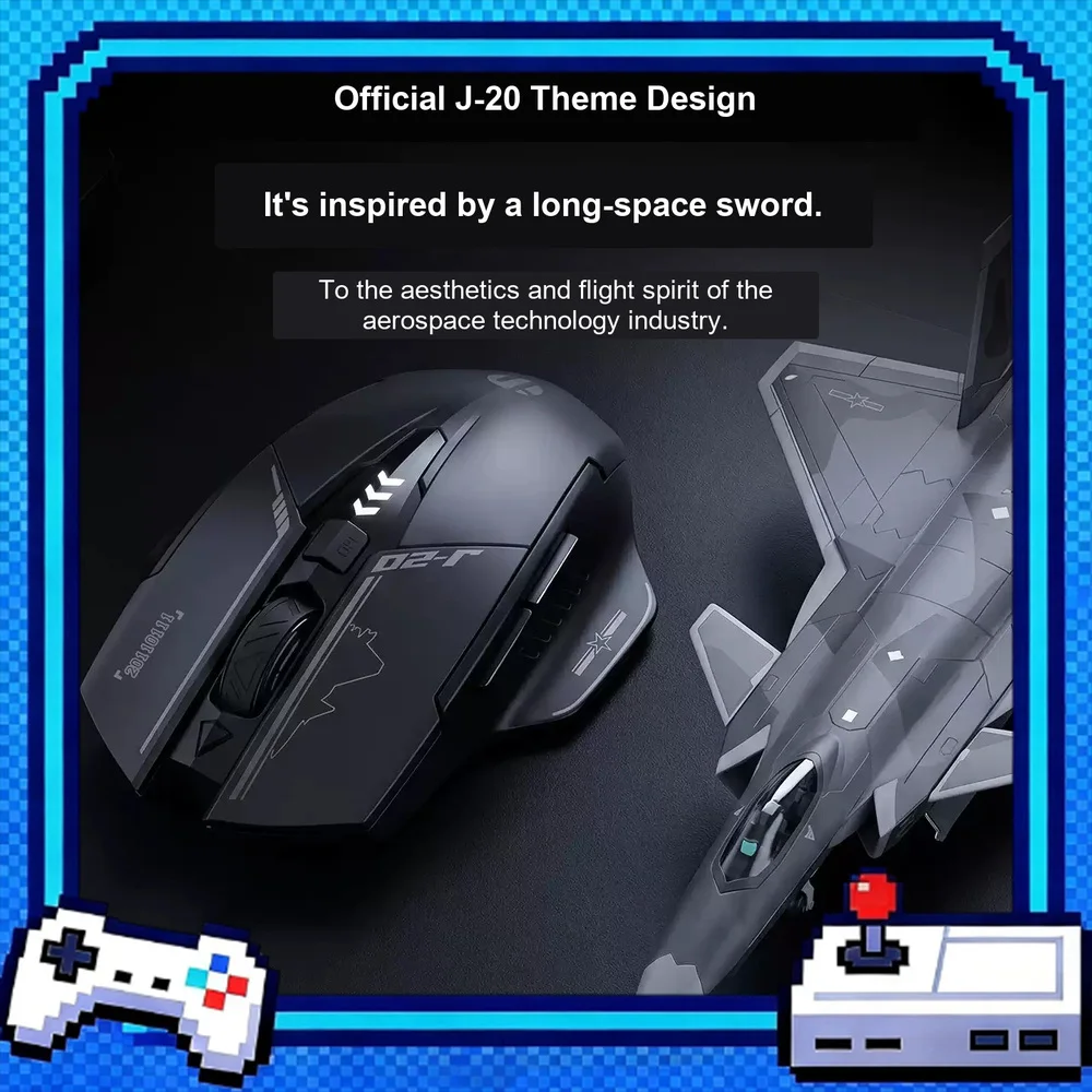 Inphic J-20 Theme Edition Mouse Tri Mode Wireless Gaming Mouse 500mAh Long Battery Life 25000 DPI For Office Accessories Gift