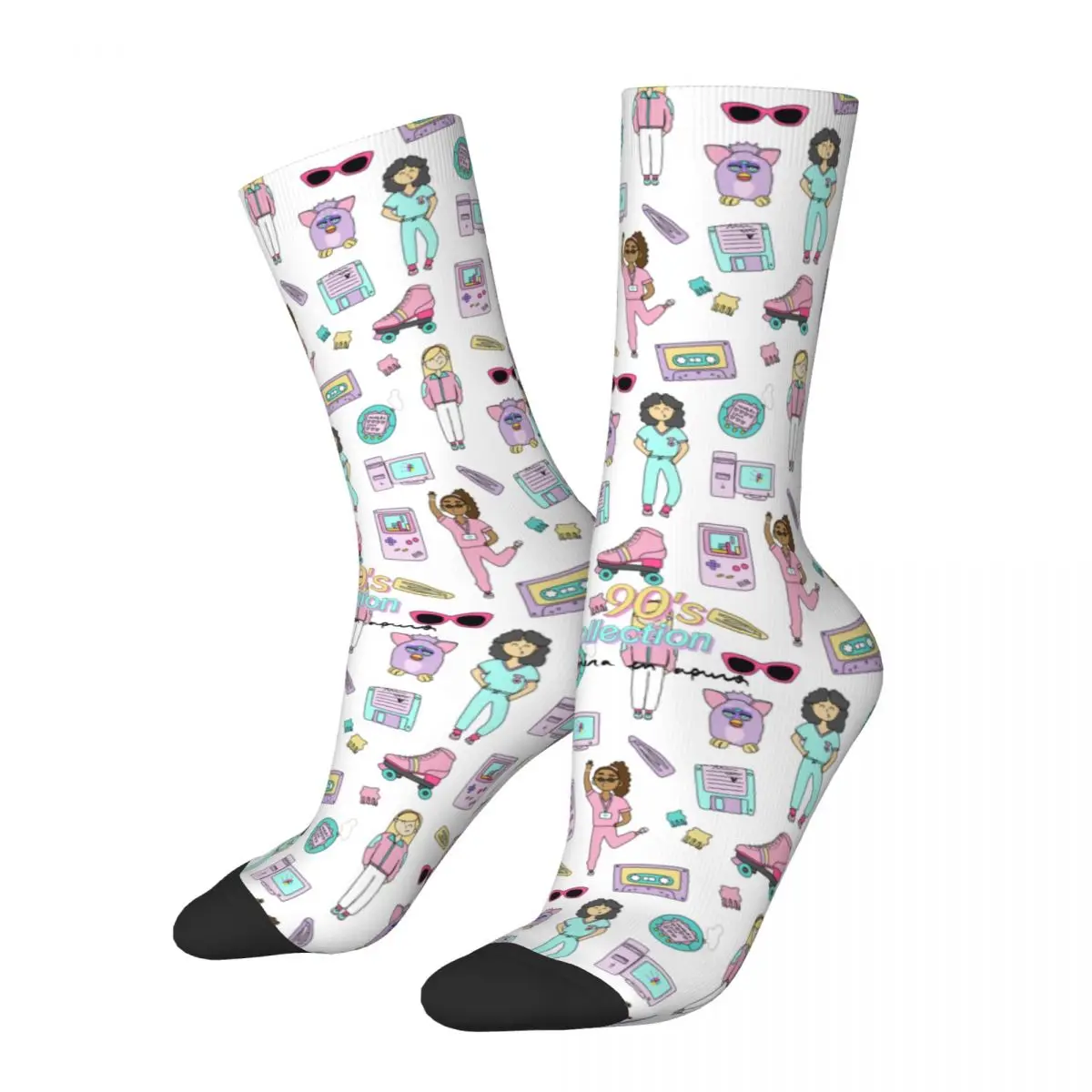 Women's Enfermera En Apuros Nurse Socks Cartoon Lady Nurse Merchandise Warm Socks Soft Wonderful Gifts