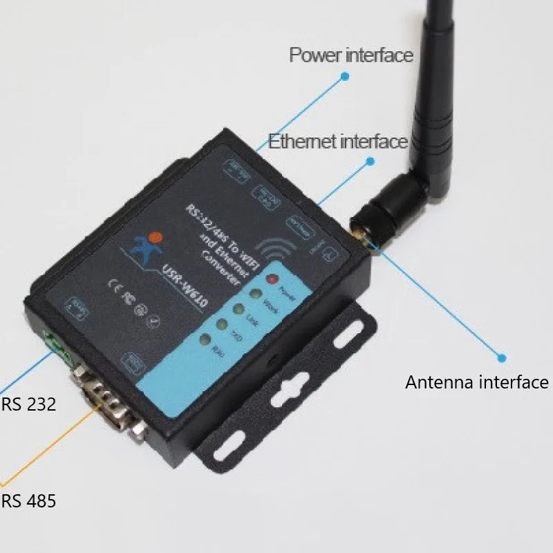 USR-W630 Ethernet Serial RS232/ RS485 a servidor WiFi, convertidor Modbus RTU a Modbus TCP compatible con 2 puertos Ethernet, Modbus RTU