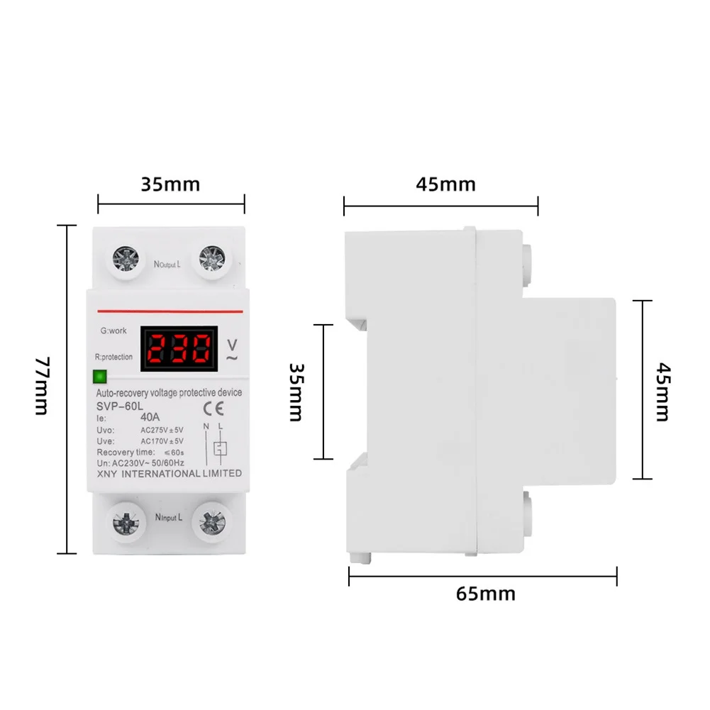

Efficient Automatic Reset Over and Under Voltage Protective Device Relay (Din Rail Over voltage and under voltage cut off)