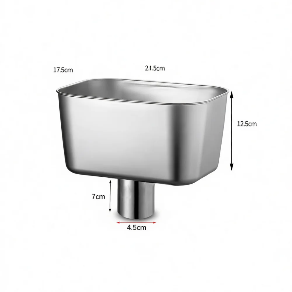 Reliable Stainless Steel Rain Catching Funnel Square Pipe Drainage System Accessory Roof Maintenance Essential Part