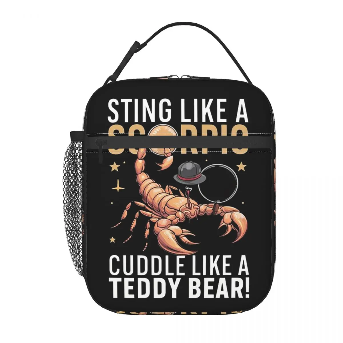 Sting Like A Scorpio, Cuddle Like A Teddy Bear Insulated Lunch Bag for Women Children Portable Food Boxes Thermal Lunch Box Tote