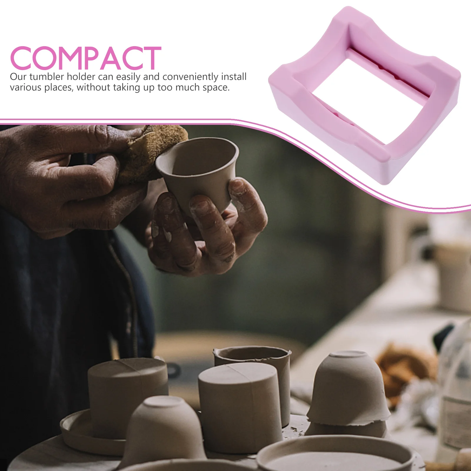 

Compact Silicone Cup Cradle Tumbler Holder Nonslip Desktop Mug Cradle Holder For Glassware Accessories