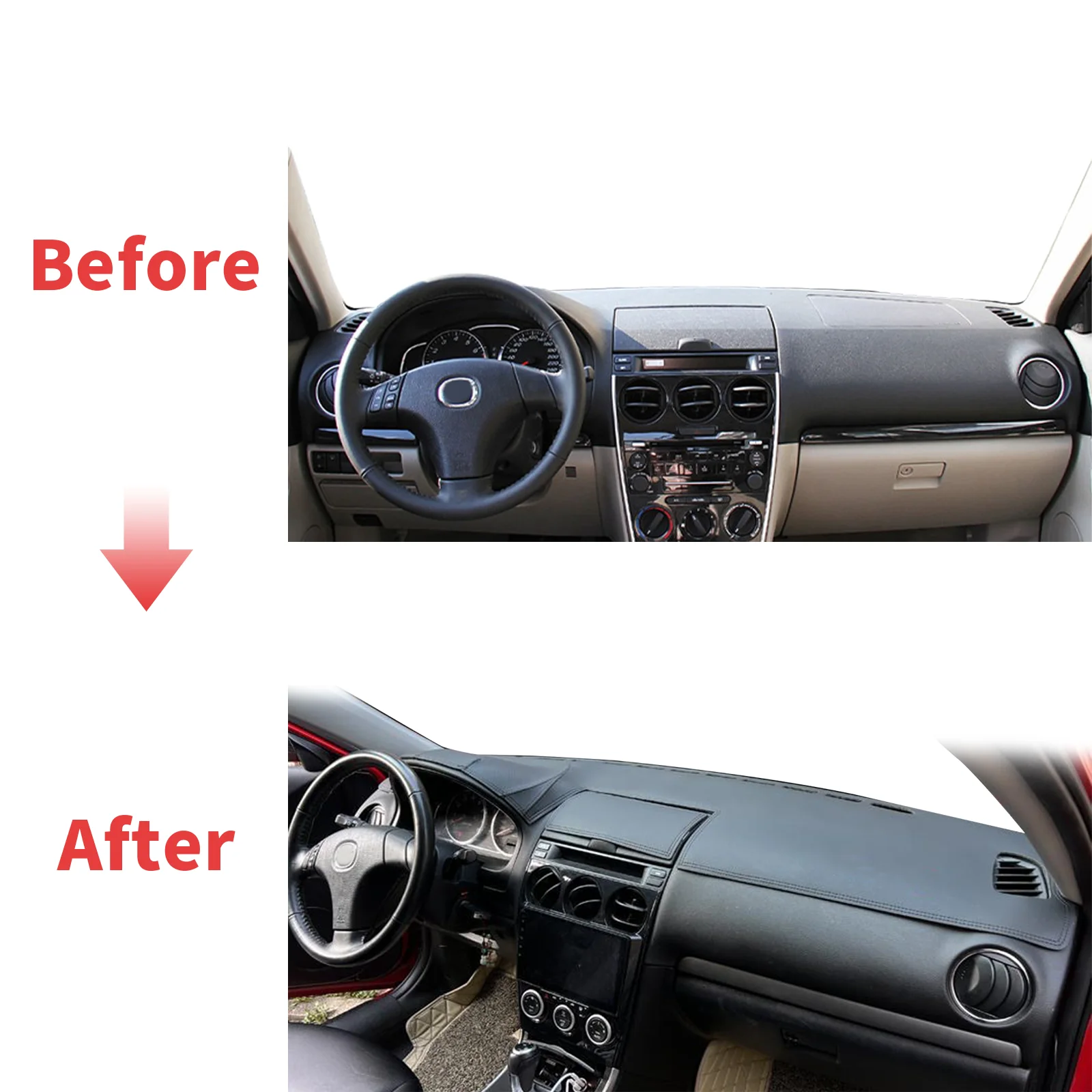 يصلح لمازدا 6 2002 2003 200-2008 Atenza Mazda6 اكسسوارات السيارات داشمات غطاء لوحة القيادة وسادة داشمات ظلة السجاد الواقي #2