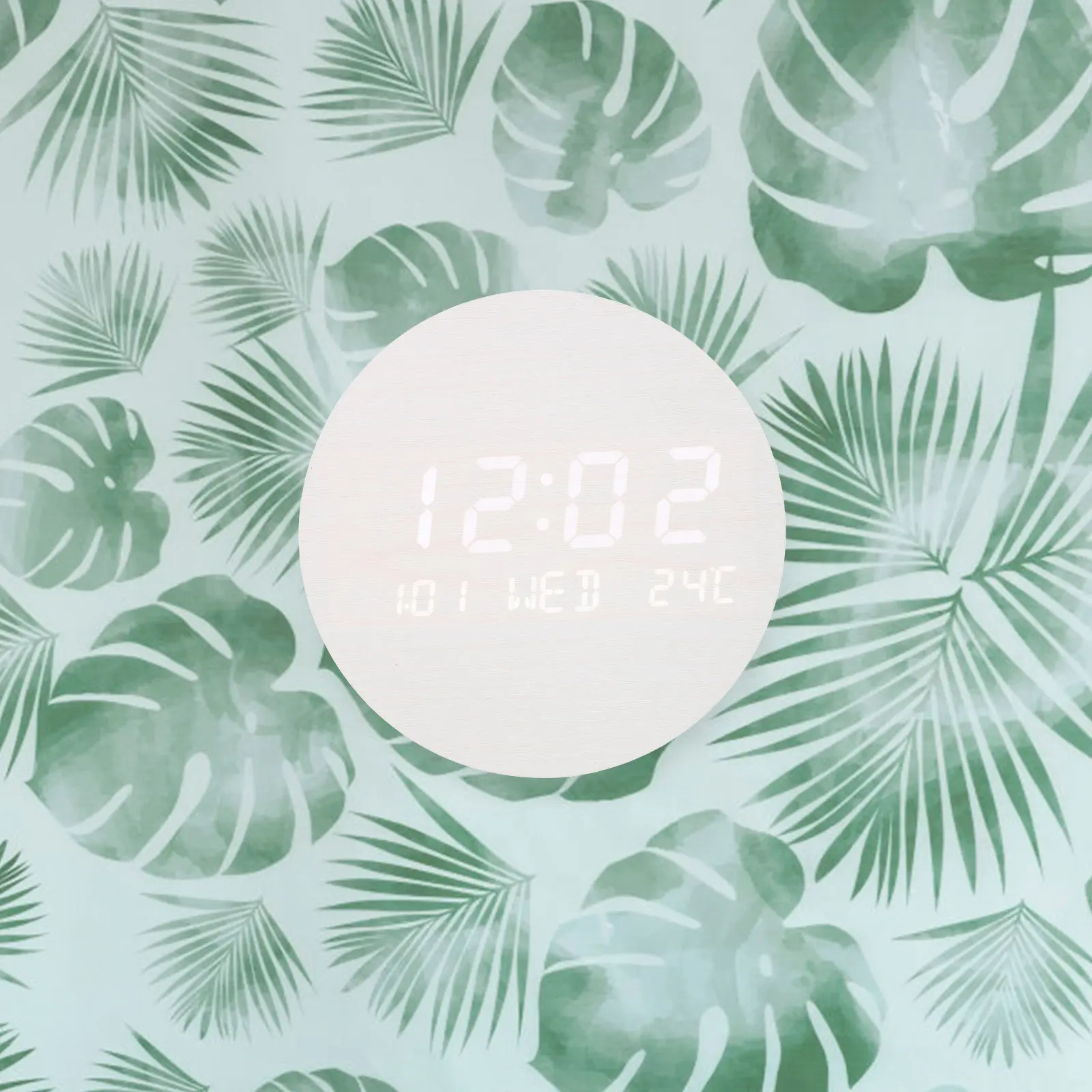 1pcs-wood-led-clock-multifunctional-desktop-electronic-round-silent-bedside-mirror-surface-decorative-electronic-clock