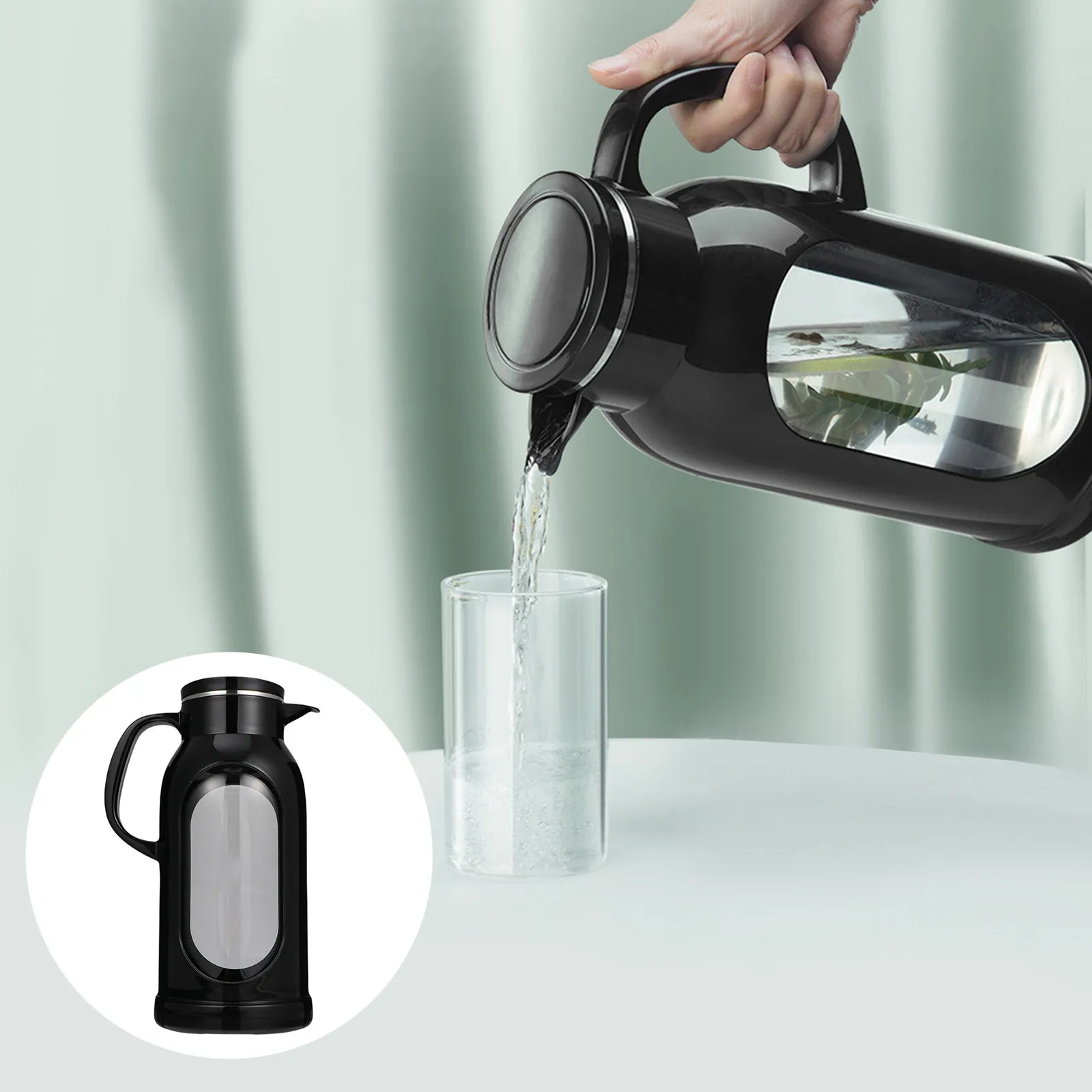 

1Pcs Handmade Glass Water Pot Large Capacity Transparent Water Jug Cold Drink Kettle Tea Coffee Pitcher Detachable Easy Pour