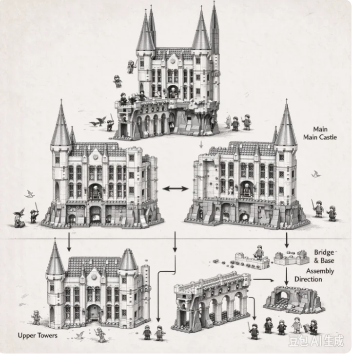2026 New European Castle Street View Architectural Style Toy, Suitable for Home Living Room Decoration and Holiday Gift Giving