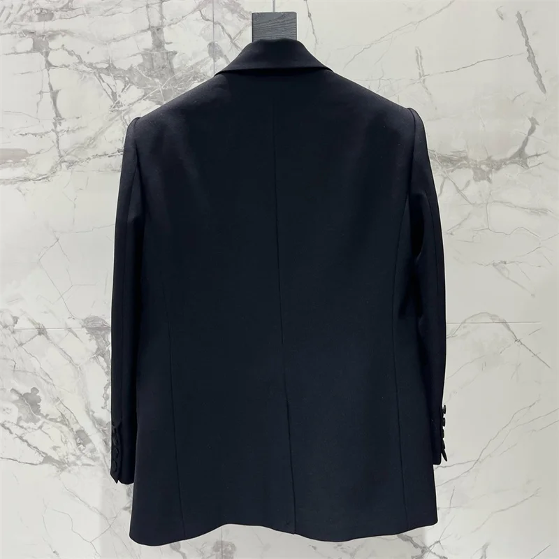 Damenjacke 2026 Frühjahr neue einreihige Slim-Fit-Revers-Langarm-Oberteil Satin-Patchwork-Damenanzugjacke Oberbekleidung